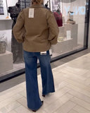 Lapel Long-Sleeved Corduroy Top