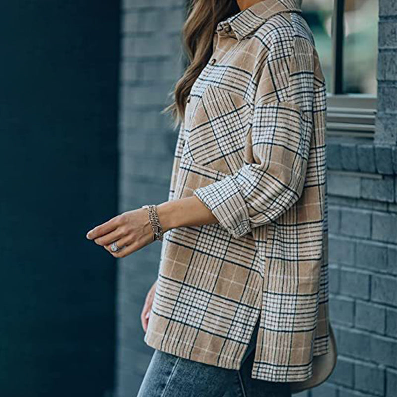 Woolen Plaid Coat
