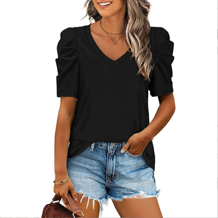Casual Puff Short-Sleeve T-shirt