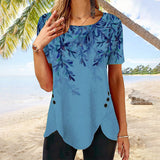 Irregular Hem Crew Neck T-Shirt