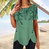 Irregular Hem Crew Neck T-Shirt