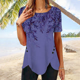 Irregular Hem Crew Neck T-Shirt