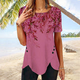 Irregular Hem Crew Neck T-Shirt