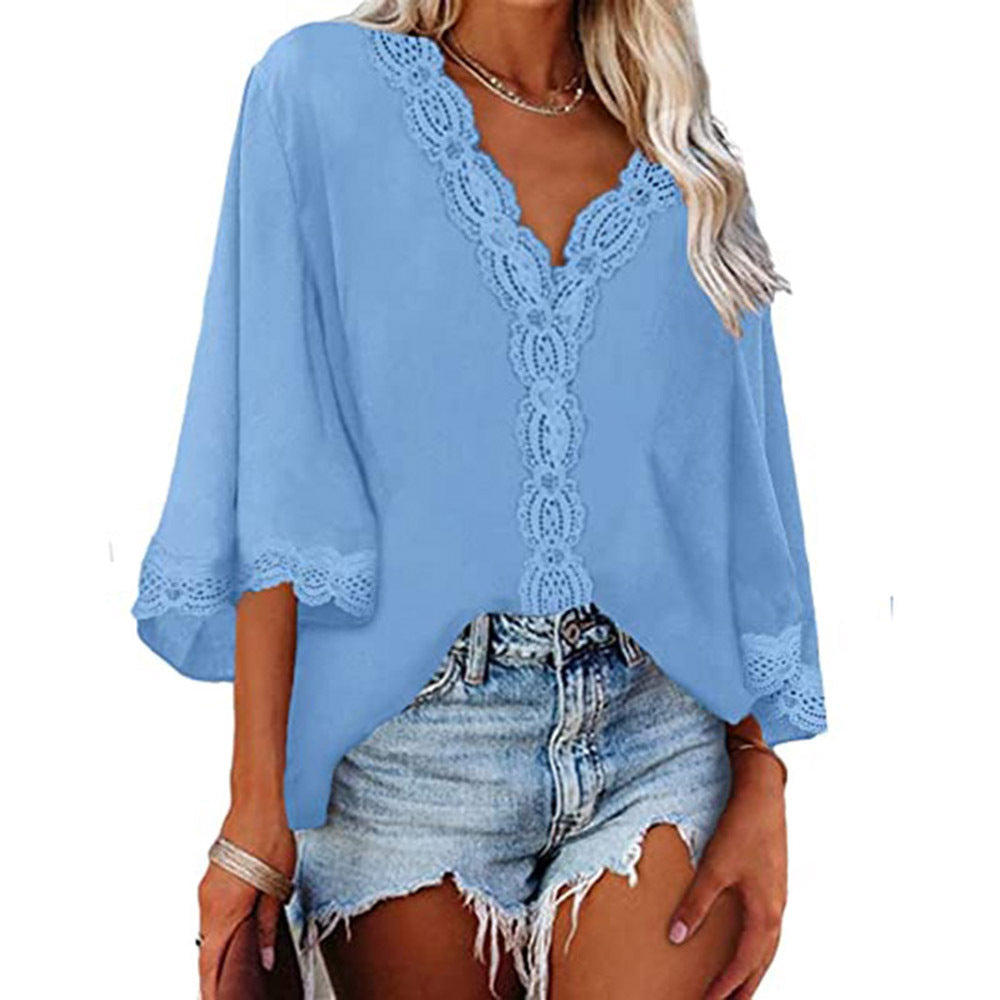 Women's Flared Sleeve Lace Shirts