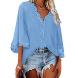 Women's Flared Sleeve Lace Shirts