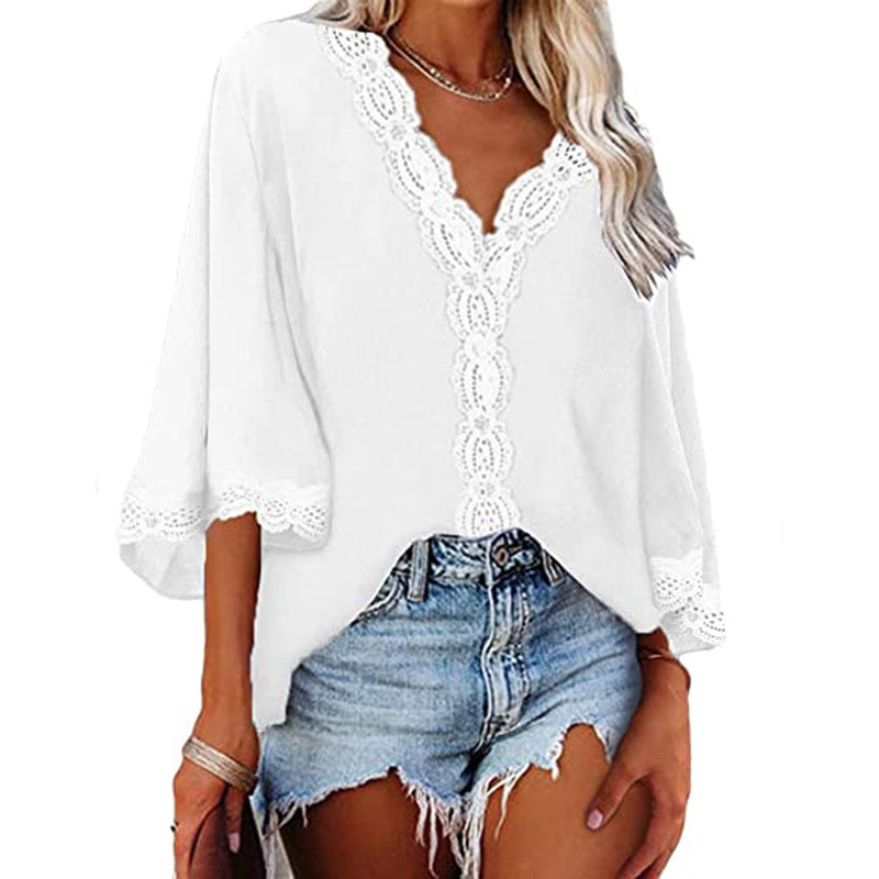 Women's Flared Sleeve Lace Shirts
