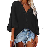 Women's Flared Sleeve Lace Shirts