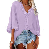 Women's Flared Sleeve Lace Shirts