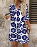 Elegant Floral Straight Dress