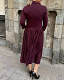 Fashion Long-Sleeved A-Line Dress