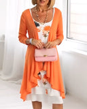 Floral Print Patchwork Long-Sleeved Set