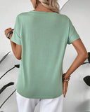 Solid Color Simple Round Neck T-Shirt