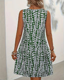 Sleeveless Printed Elegant Dress