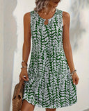 Sleeveless Printed Elegant Dress