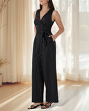 Sleeveless Elegant Striped Jumpsuit