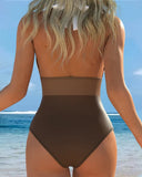 Contrast Color One Piece Swimsuit