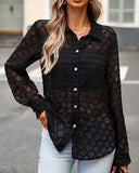 Fashion Lapel Elegant Mesh Shirt
