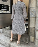 Lantern Sleeve Floral A-Line Dress
