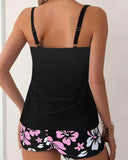 Sleeveless Floral Boxer Swimsuit