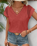 V-Neck Simple Solid Color T-Shirt