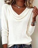 Fashionable Long-Sleeved Pile Collar Jumper