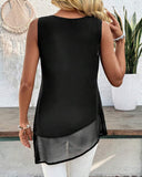 Sleeveless Solid Color Irregular Tank Top