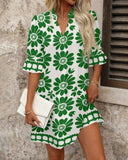 Elegant Floral Straight Dress