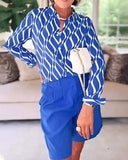 Wavy Lapel Blouse