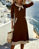 Contrast Plaid Fashionable Dress