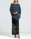 Innovative Asymmetric Draped Knitwear Apparel