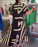 V-Neck Oversized Printed Dress