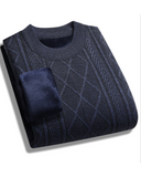 Men's Winter Plush-Lined Warm Knitted Sweater