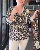 Hooded Loose Leopard Print Coat