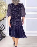 Round Neck Polka Dot Dress