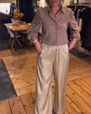 Elastic Waist Fashionable Wide-Leg Pants