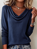 Fashionable Long-Sleeved Pile Collar Jumper