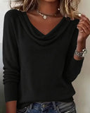 Fashionable Long-Sleeved Pile Collar Jumper
