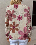 V-Neck Openwork Knit Jumper