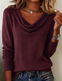 Fashionable Long-Sleeved Pile Collar Jumper