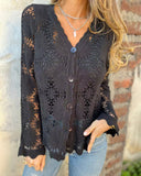 Lace V-Neck Long Sleeve Cardigan