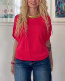 Batwing Sleeve Solid Color Sweater