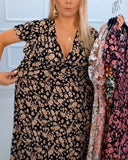 Casual Floral Print V-Neck Dress