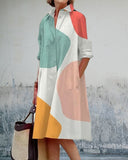 Polka Dot Print Shirt Dress
