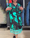 Casual Lace Patchwork Printed Dress