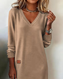 V-Neck Stylish Sweater Dress
