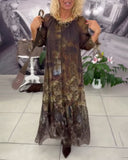 Elegant Floral Print Long Dress