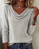 Fashionable Long-Sleeved Pile Collar Jumper