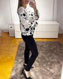 Fashionable Printed Crew Neck Top