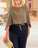 Batwing Sleeve Satin Blouse