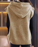 Hooded Knitted Vest Top